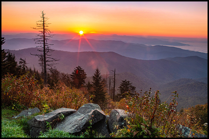 Clingmans Dome sunrise in Smoky Mountains