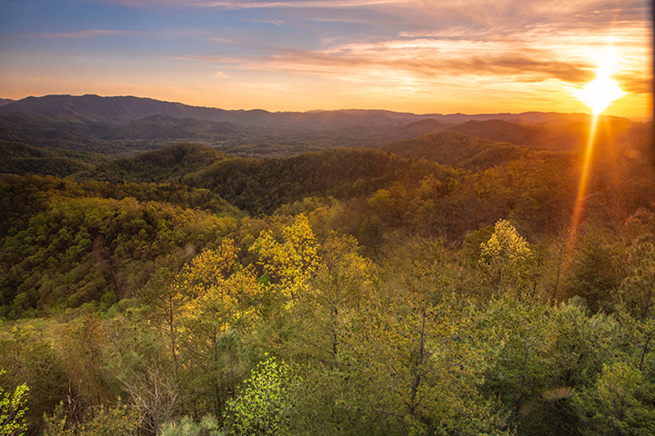 Sunset in Smoky Mountains on Foothills Parkway