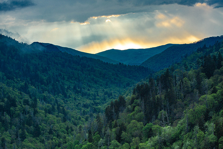 Smoky Mountains Morton Overlook sunset